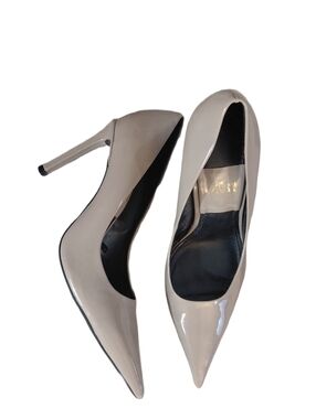Zara Taupe Heels Size 11 Patent Leather Pointed Toe Stiletto Pumps